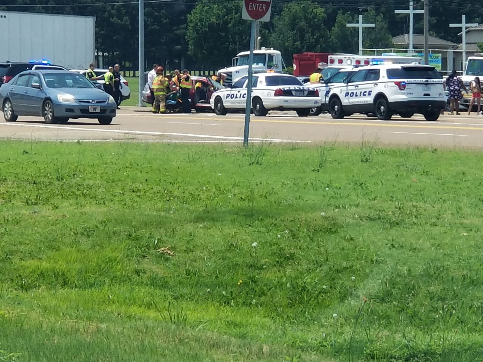 Three hospitalized after crash